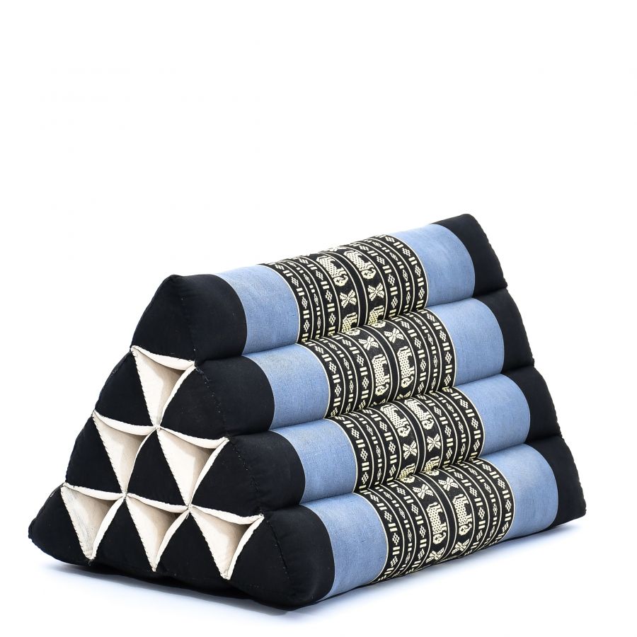 Leewadee Thai Dreieckskissen 50 x 33 x 33 cm - Feste Kapok Rückenstütze für Lesen, Bett, Sofa & Boden