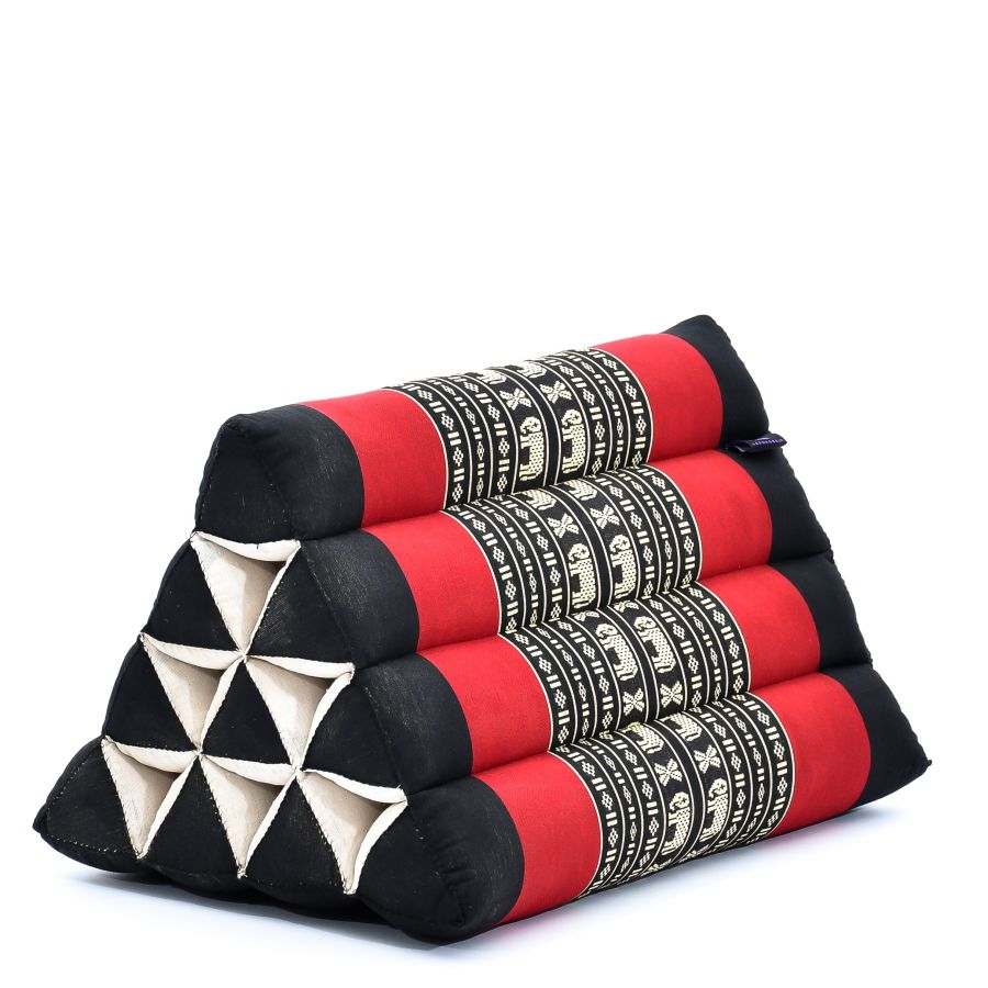 Leewadee Thai Dreieckskissen 50 x 33 x 33 cm - Feste Kapok Rückenstütze für Lesen, Bett, Sofa & Boden