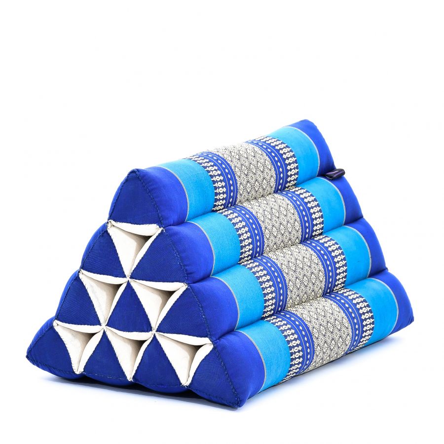 Leewadee Thai Dreieckskissen 50 x 33 x 33 cm - Feste Kapok Rückenstütze für Lesen, Bett, Sofa & Boden