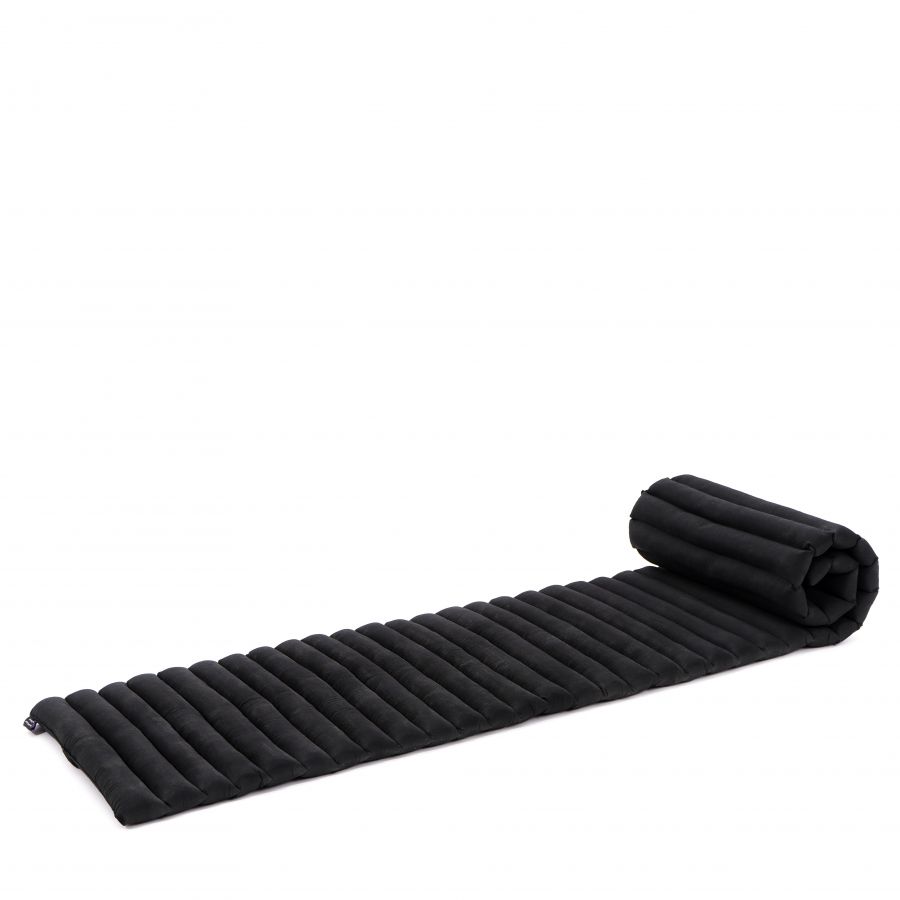 Leewadee Rollbare Thaimatte 190 x 50 cm - Schmale Kapok Bodenmatte zum Schlafen & Meditieren Futon Alternative