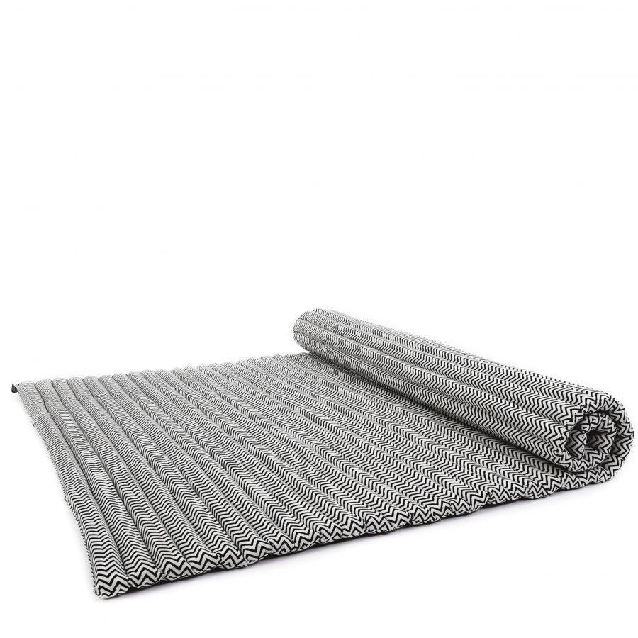 Leewadee Extra Breite Rollbare Thaimatte 190 x 145 cm - Kapok Bodenmatte für 2 Personen & Massage Futon Alternative