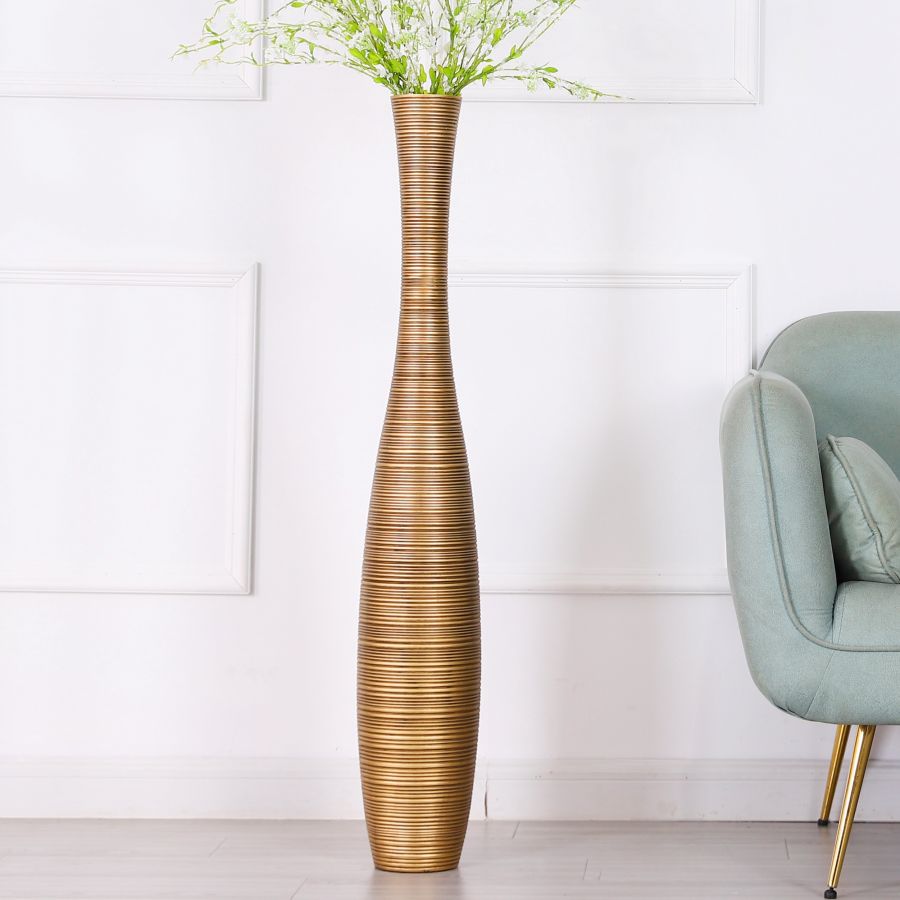 Leewadee Gran Jarrón de Suelo 105 cm - Alto Poliresina para Hierba Pampa, Flores Secas & Frescas