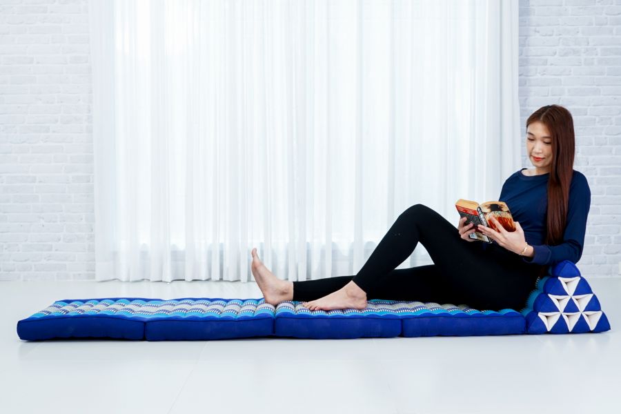 Leewadee Gran Cojín Suelo Tailandés 225 X 50 cm - Kapok Esterilla Plegable Respaldo Lounge