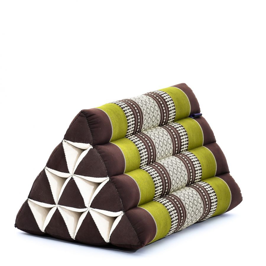Leewadee Cojín Triangular Tailandés 50 x 33 x 33 cm - Firme Kapoc Soporte Espalda Lectura, Cama, Sofá & Suelo