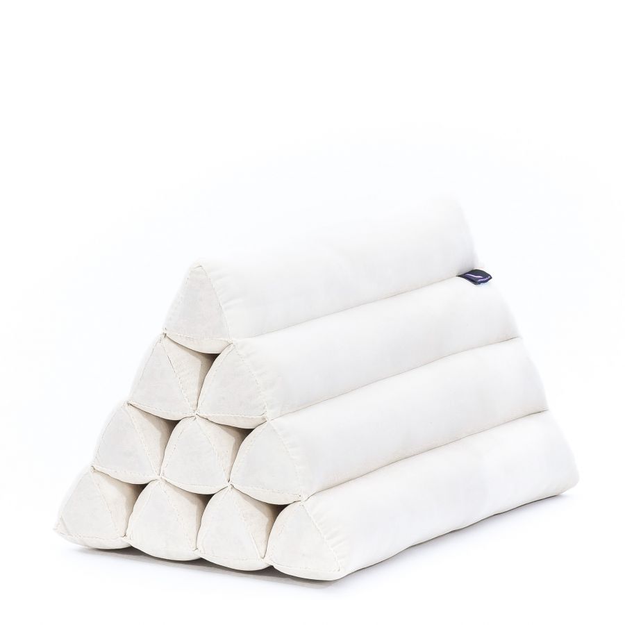 Leewadee Cojín Triangular Tailandés 50 x 33 x 33 cm - Firme Kapoc Soporte Espalda Lectura, Cama, Sofá & Suelo