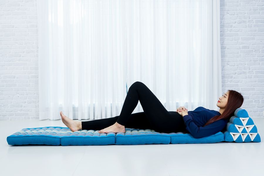 Leewadee Gran Cojín Suelo Tailandés 225 x 50 cm - Kapok Esterilla Plegable Respaldo Lounge
