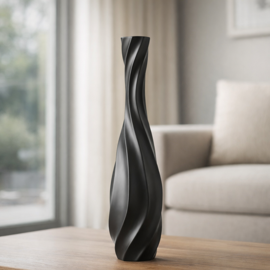 Leewadee Grand Vase sur Pied 50 cm - Haut Vase Polyrésine pour Pampa, Fleurs Séchées & Fraîches