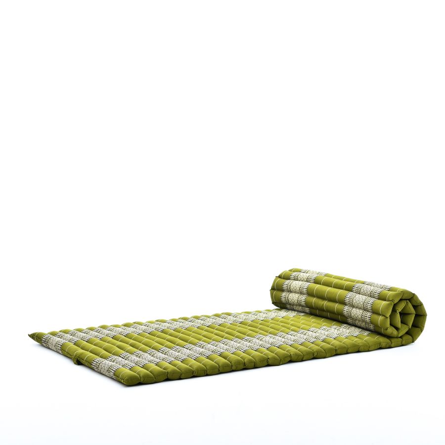 Leewadee Tapis Thai Enroulable 190 x 70 cm - Kapok Tapis de Sol Sommeil Massage Méditation Alternative Futon