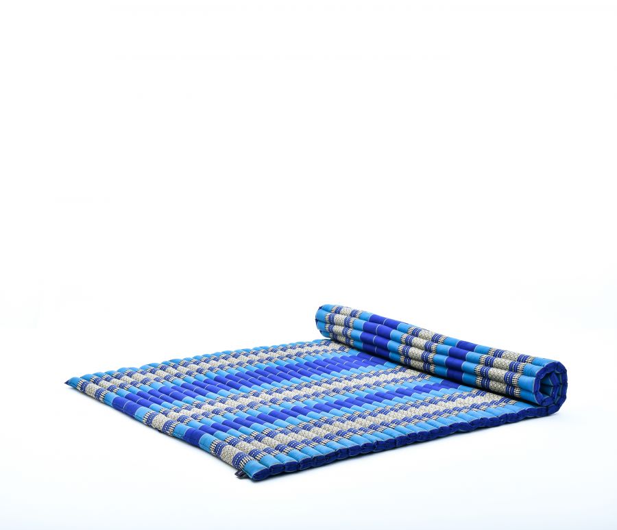 Leewadee Tapis Thai Enroulable Extra Large 190 x 145 cm - Kapok 2 Personnes & Massage Thaï Alternative Futon
