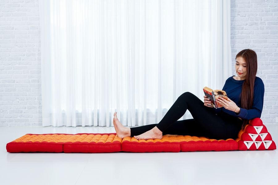 Leewadee Grande Cuscino Pavimento Thai 225 X 50 cm - Kapok Tappeto Pieghevole Schienale Lounge