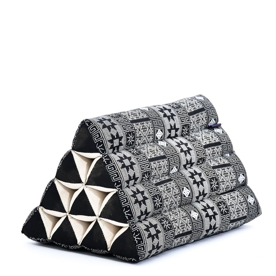 Leewadee Cuscino Triangolare Thai 50 x 33 x 33 cm - Sodo Kapok Supporto Schiena Lettura, Letto, Divano & Pavimento