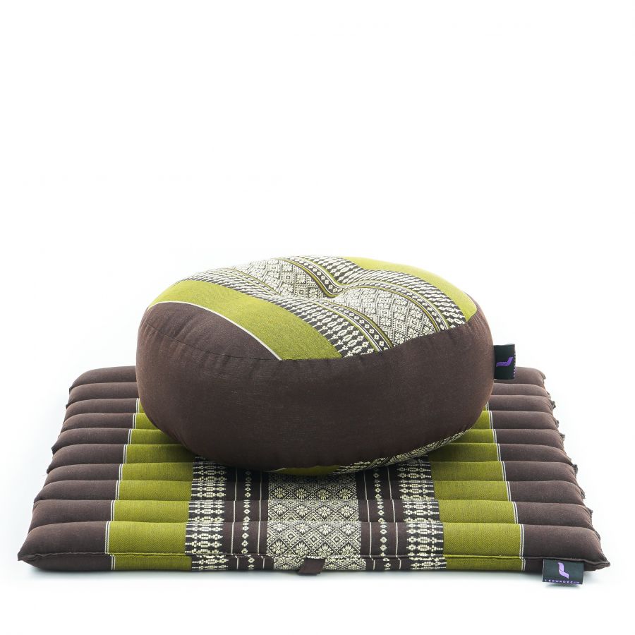Leewadee Set Meditazione Compatto Zafu & Zabuton 50 x 50 cm - Piccolo Kapok Cuscino Yoga Zen