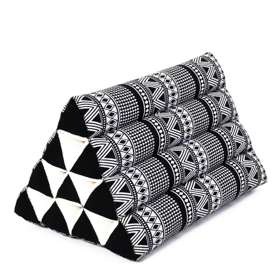 Leewadee Cuscino Triangolare Thai 50 x 33 x 33 cm - Sodo Kapok Supporto Schiena Lettura, Letto, Divano & Pavimento