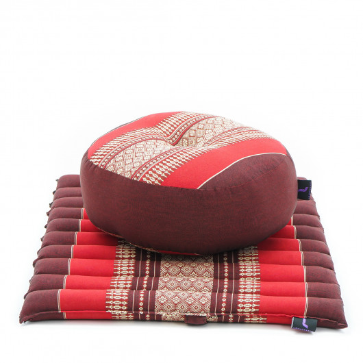 69x78x25 cm LEEWADEE Meditation Cushion Set Cover Removable And Washable Round Zafu Pillow And Large Square Zabuton Mat for Floor Seating Eco-Friendly Organic And Natural 