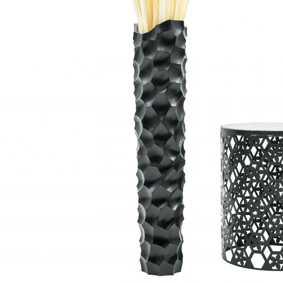 Leewadee Large Tall Floor Vase 34 inches - Handcrafted Black Mango Wood Vase for Pampas Grass & Dried Flowers