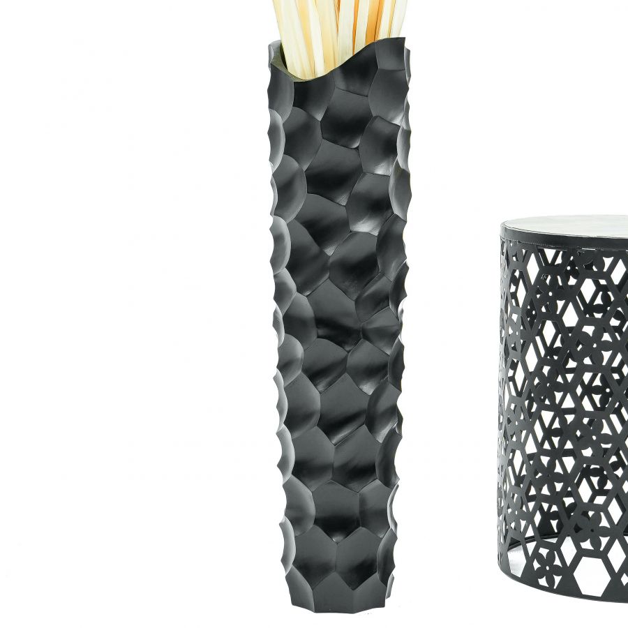 Leewadee Large Tall Floor Vase 26 inches - Handcrafted Black Mango Wood Vase for Pampas Grass & Dried Flowers