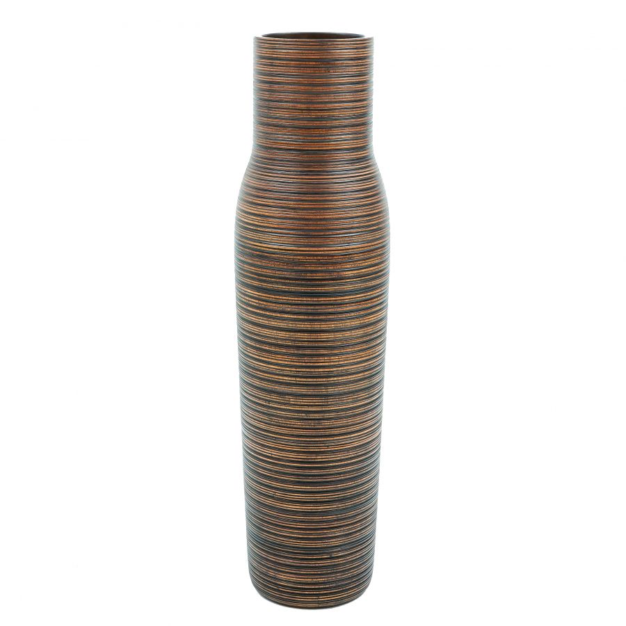 Leewadee Large Tall Floor Vase 41 inches - Handcrafted Brown Mango Wood Vase for Pampas Grass & Dried Flowers