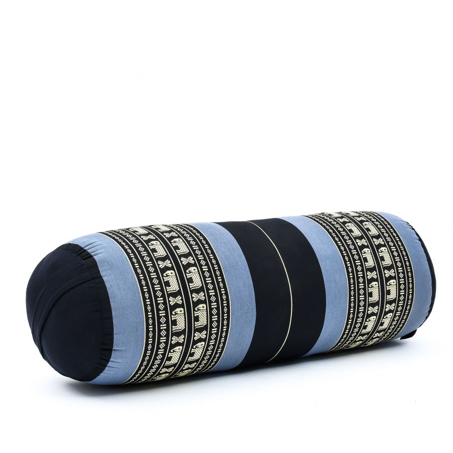 Leewadee Yoga Bolster - Standard Size – Large Meditation Cushion, Tube Pillow for Comfortable Reading, Pilates Equipment, Kapok Filling, 24 x 10 x 10 inches, Blue