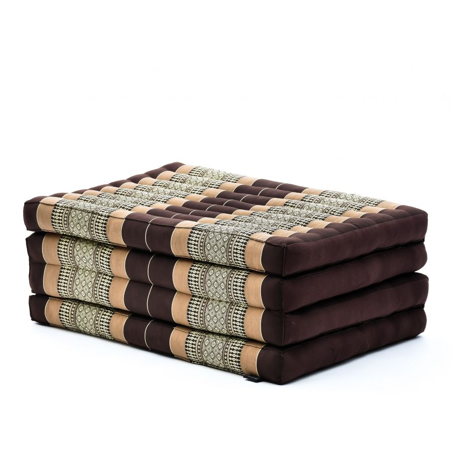 Leewadee Thai Trifold Mattress 79 X 28 inches - Kapok Foldable Floor Mat, Futon Alternative for Sleeping, Yoga & Meditation