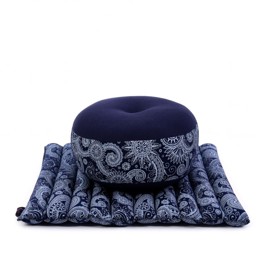 Leewadee Compact Zafu & Zabuton Meditation Set 20 X 20 inches - Small Kapok Cushion Yoga Zen