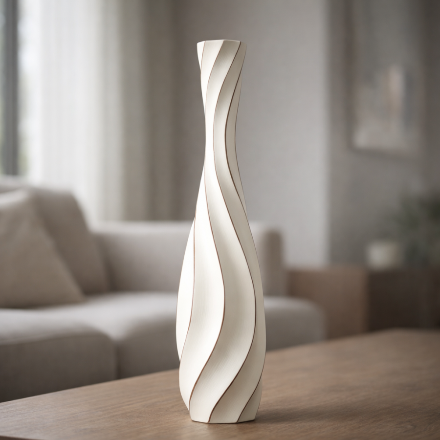 Leewadee Large Floor Vase 20 inches - Tall Polyresin Decor Vase for Pampas Grass, Dried & Fresh Flowers