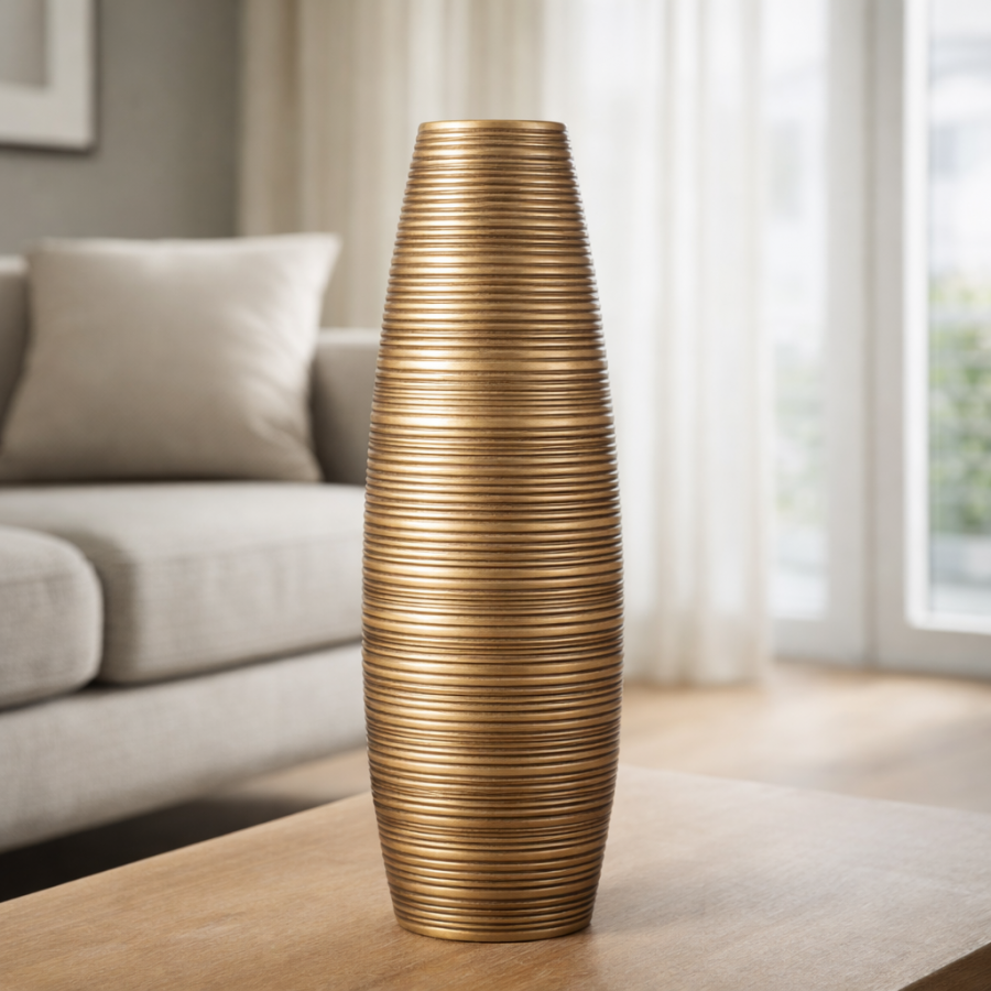 Leewadee Large Floor Vase 20 inches - Tall Polyresin Decor Vase for Pampas Grass, Dried & Fresh Flowers