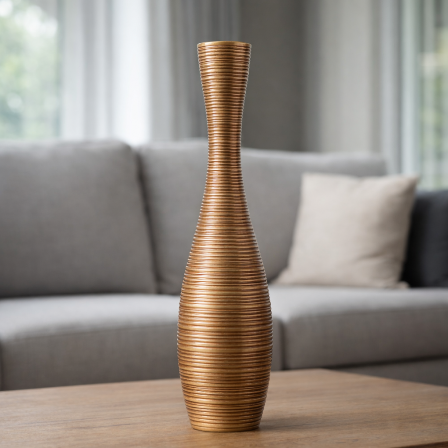 Leewadee Large Floor Vase 20 inches - Tall Polyresin Decor Vase for Pampas Grass, Dried & Fresh Flowers