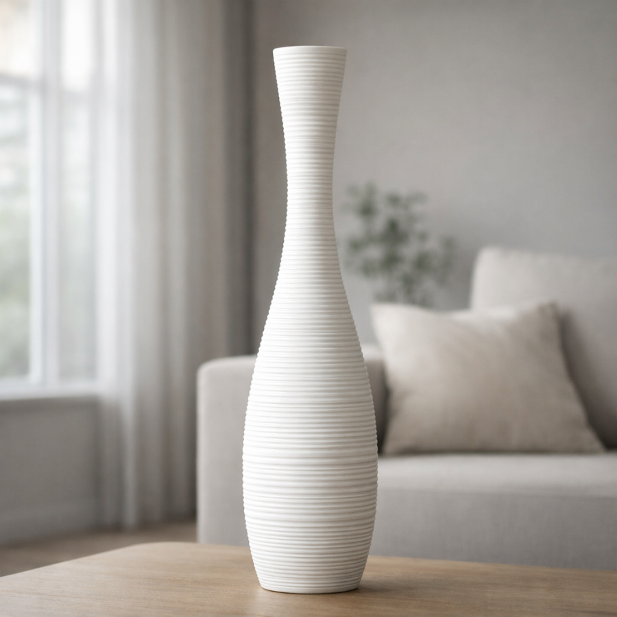 Leewadee Large Floor Vase 20 inches - Tall Polyresin Decor Vase for Pampas Grass, Dried & Fresh Flowers