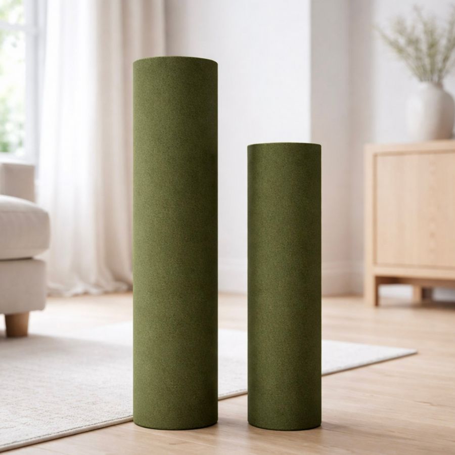 Leewadee Set of 2 Large Floor Vases 24/19 inches - Tall Metal Decorative Vases in Green for Home Decor