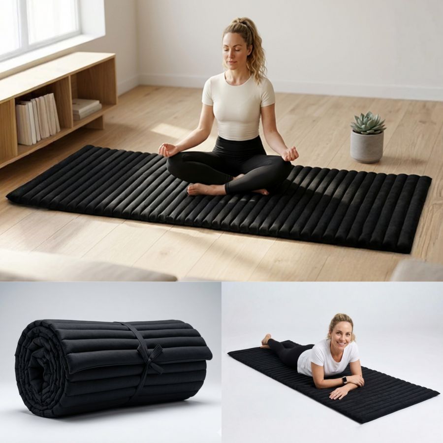 Leewadee Rollable Thai Mat 75 X 28 inches - Kapok Floor Mat for Sleeping, Massage & Meditation Futon Alternative