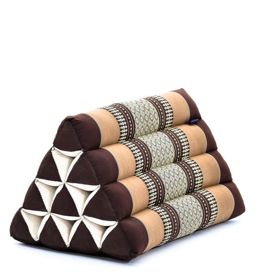 Leewadee Thai Triangle Cushion 20 x 13 x 13 inches - Firm Kapok Back Support for Reading, Bed, Sofa & Floor