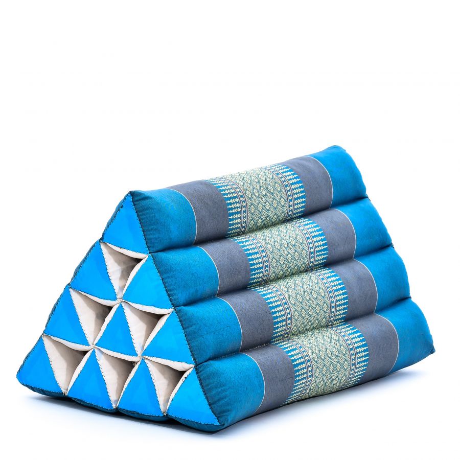 Leewadee Thai Triangle Cushion 20 x 13 x 13 inches - Firm Kapok Back Support for Reading, Bed, Sofa & Floor
