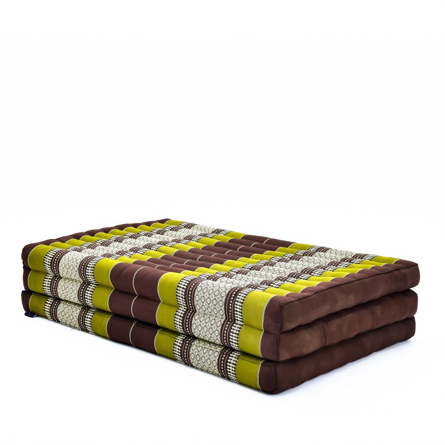 Leewadee Thai Trifold Mattress Large 79 x 39 inches - Kapok Foldable Floor Mat, Futon Alternative for Thai Massage Yoga & Meditation