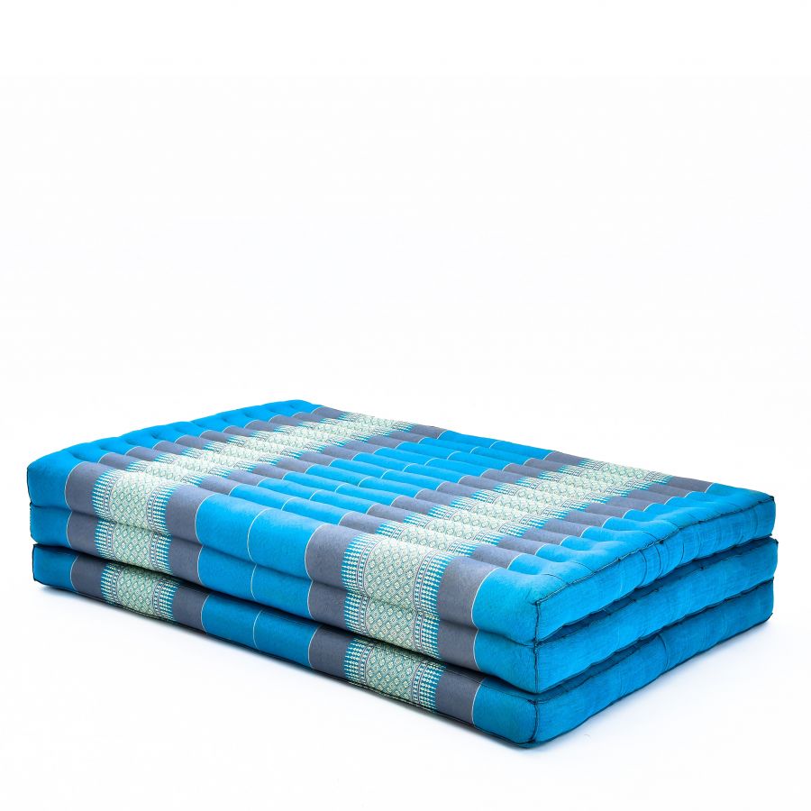 Leewadee Thai Trifold Mattress Large 79 x 39 inches - Kapok Foldable Floor Mat, Futon Alternative for Thai Massage Yoga & Meditation