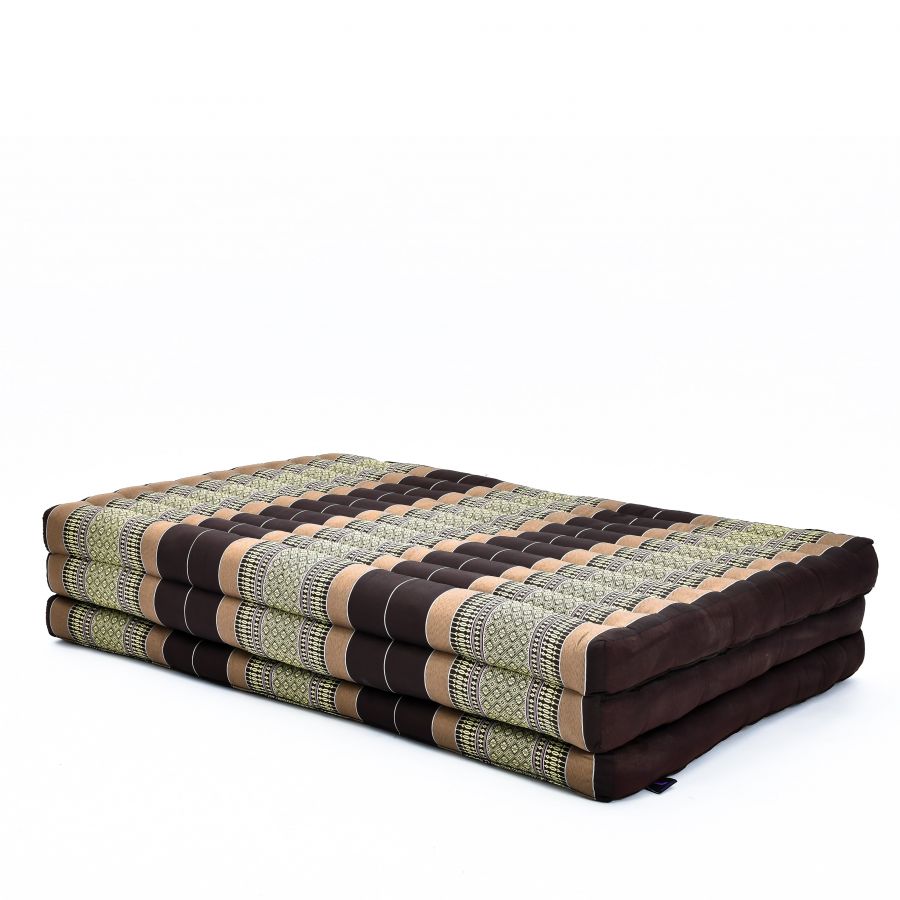 Leewadee Thai Trifold Mattress Large 79 x 39 inches - Kapok Foldable Floor Mat, Futon Alternative for Thai Massage Yoga & Meditation