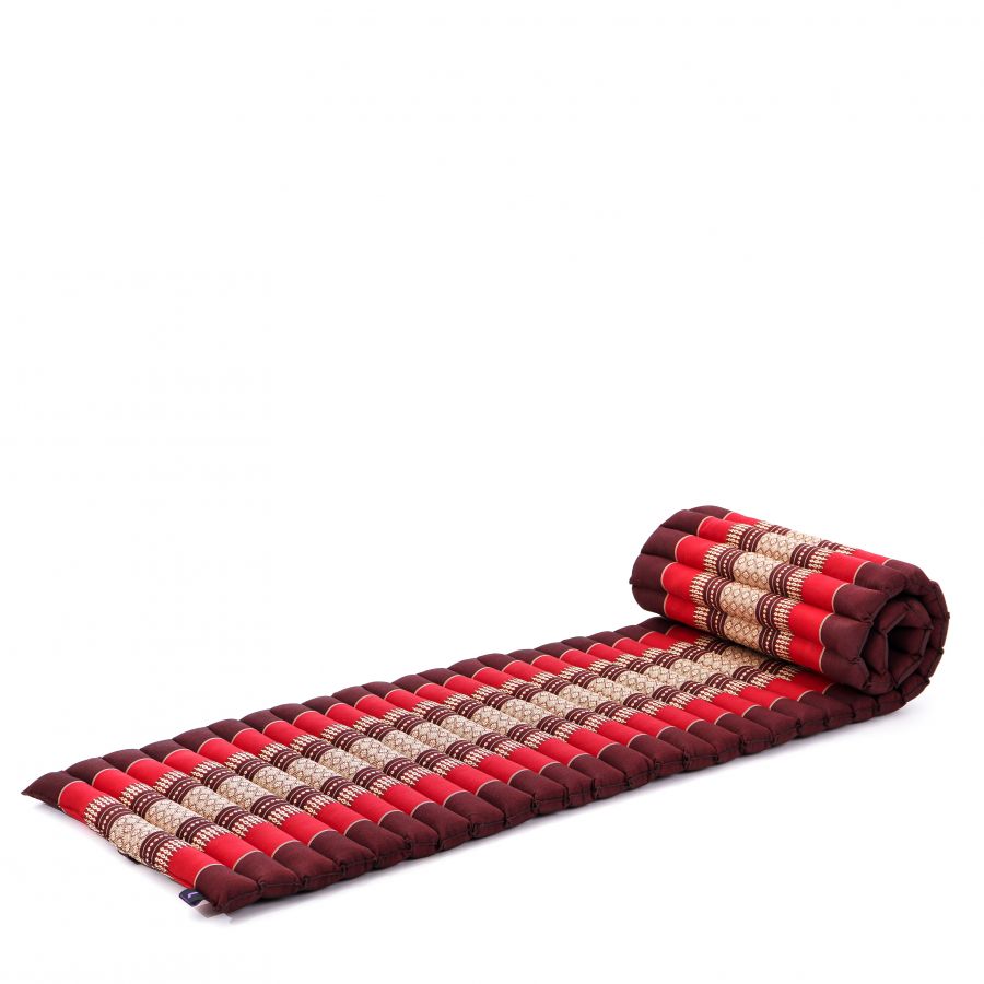 Leewadee Rollable Thai Mat 75 x 20 inches - Narrow Kapok Floor Mat for Sleeping & Meditation Futon Alternative