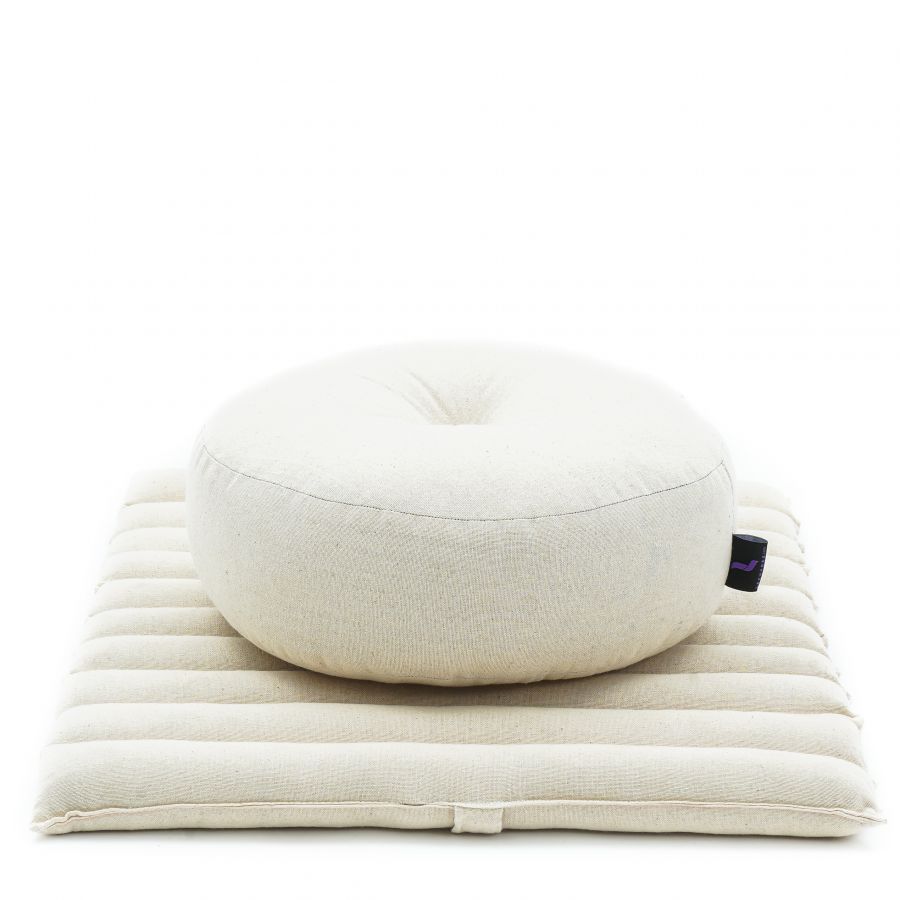 Leewadee Compact Zafu & Zabuton Meditation Set 20 x 20 inches - Small Kapok Cushion Yoga Zen
