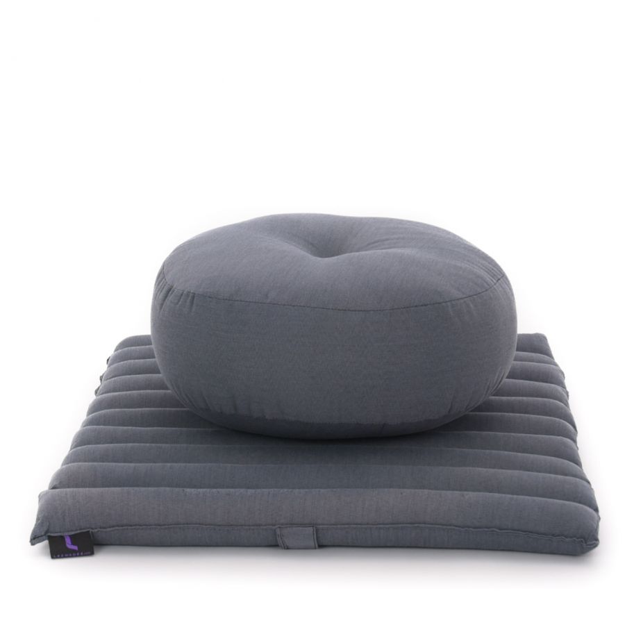 Leewadee Compact Zafu & Zabuton Meditation Set 20 x 20 inches - Small Kapok Cushion Yoga Zen