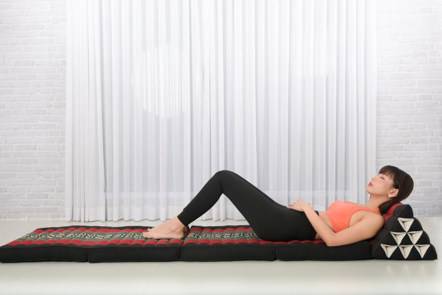 Leewadee Thai Triangle Floor Cushion Large 89 x 20 inches - Kapok Foldout Floor Mat Backrest Lounge