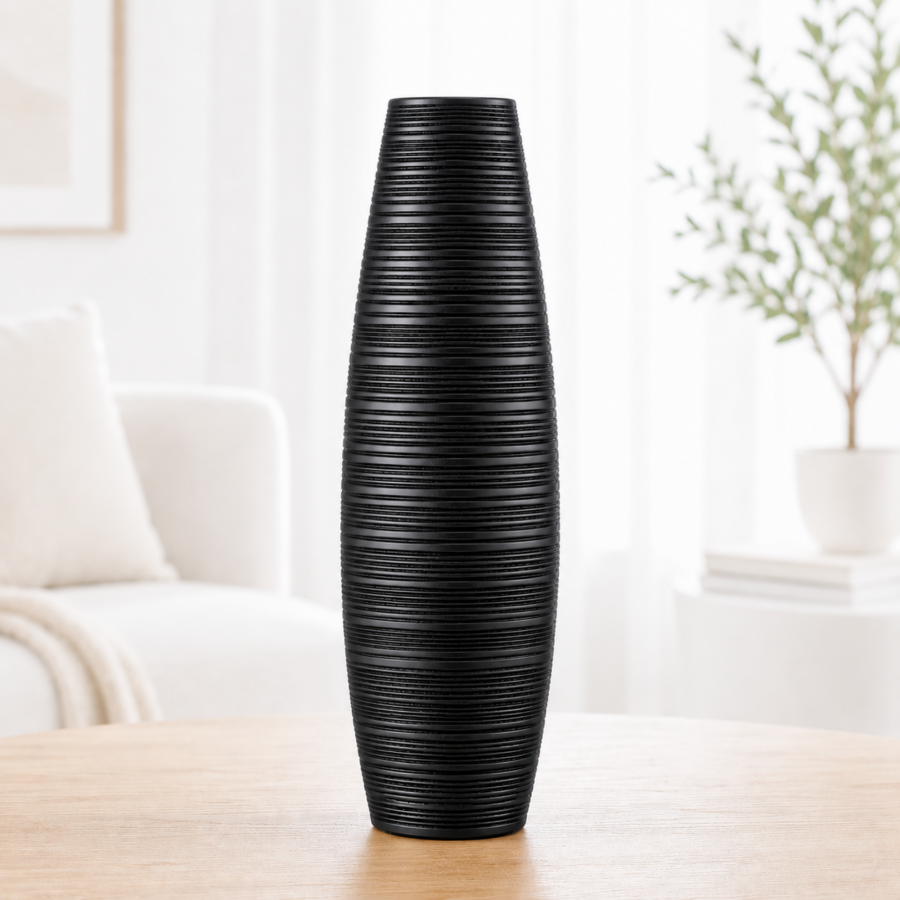 Leewadee Tall Floor Vase 20 inches - Polyresin Decor Vase for Living Room, Pampas Grass & Dried Flowers