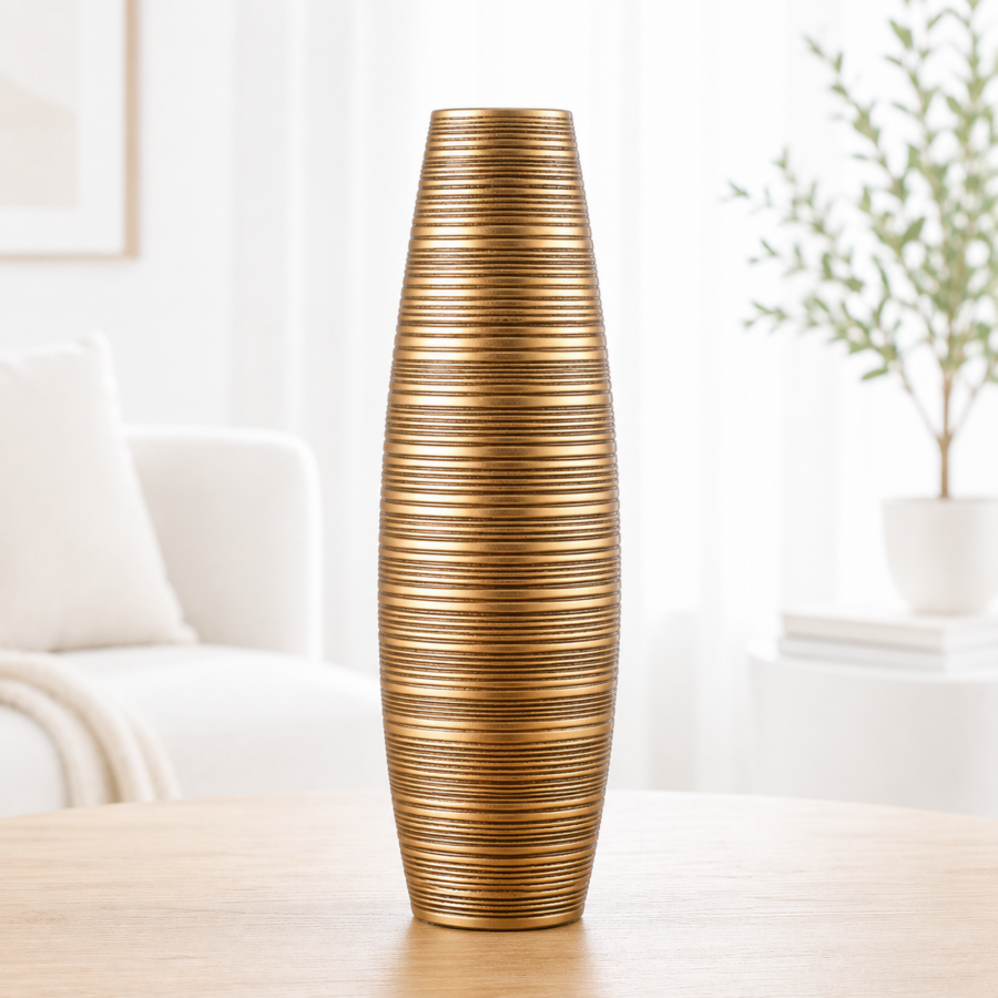 Leewadee Tall Floor Vase 20 inches - Polyresin Decor Vase for Living Room, Pampas Grass & Dried Flowers