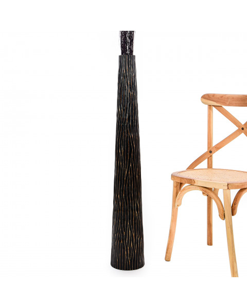 Leewadee Jarrón Grande De Suelo – Jarrón Alto De Madera De Mango Para Ramas Decorativas, 110 cm, Negro