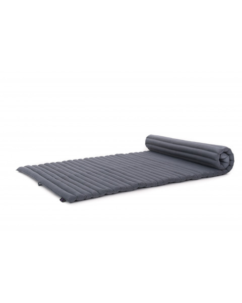 Leewadee Rollable Floor Mat L – Comfortable and Rollable Thai Mattress, Soft Massage Mat Filled with Kapok, Perfect to Use as a Sleeping Mat 190 x 100 cm, Anthracite