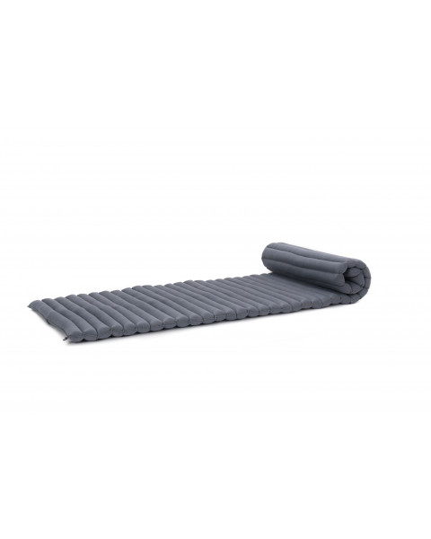 Leewadee Rollable Floor Mat M – Comfortable and Rollable Thai Mattress, Soft Massage Mat Filled with Eco-Friendly Kapok, Perfect to Use as a Sleeping Mat 75 x 28 inches, anthracite