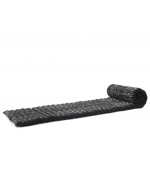 LEEWADEE Colchon Plegable – Futon Para Dormir, Esterilla Fitness Gruesa, Mattress De Kapok, 190 x 50 cm, Negro