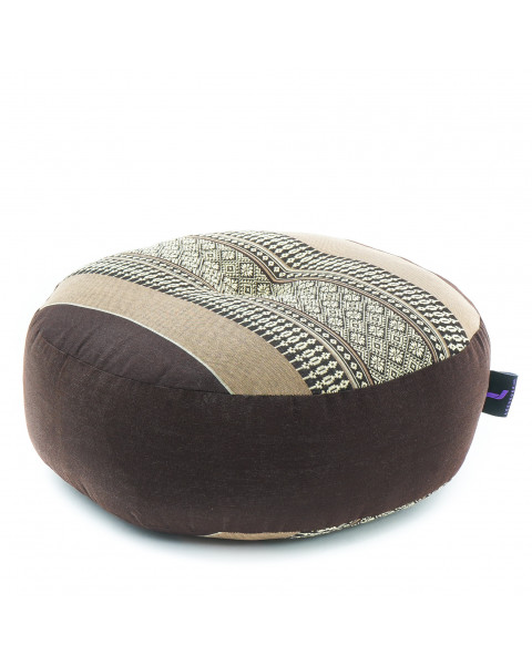 Leewadee Zafu Pillow – Round Meditation Cushion for Yoga Exercises, Small Floor Pillow Filled with Eco-Friendly Kapok, 12 x 5 inches, brown