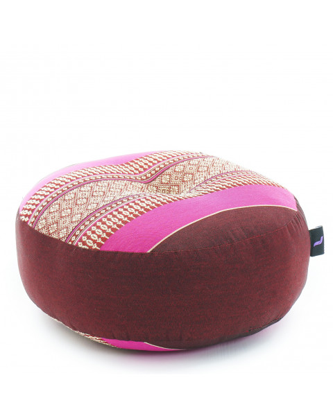 Leewadee Zafu Pillow – Round Meditation Cushion for Yoga Exercises, Small Floor Pillow Filled with Kapok, 30 x 13 cm, Auburn Pink