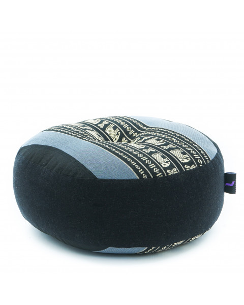Leewadee Zafu Pillow – Round Meditation Cushion for Yoga Exercises, Small Floor Pillow Filled with Eco-Friendly Kapok, 12 x 5 inches, blue
