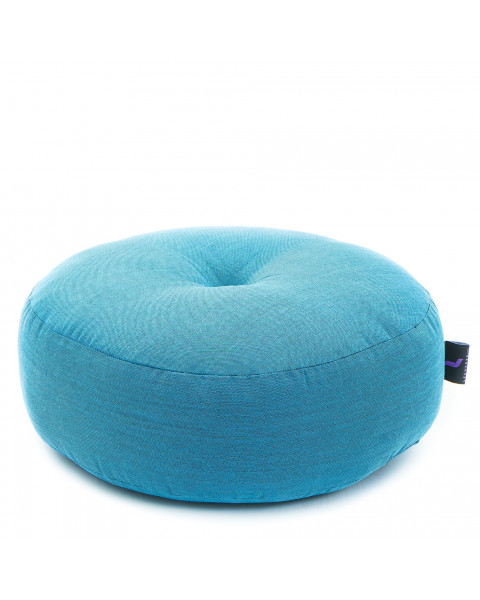 Leewadee Zafu Pillow – Round Meditation Cushion for Yoga Exercises, Small Floor Pillow Filled with Eco-Friendly Kapok, 12 x 5 inches, light blue