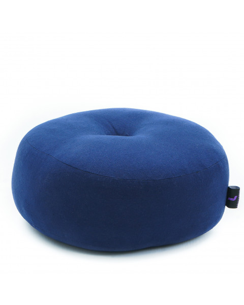 Leewadee Zafu Pillow – Round Meditation Cushion for Yoga Exercises, Small Floor Pillow Filled with Eco-Friendly Kapok, 12 x 5 inches, blue
